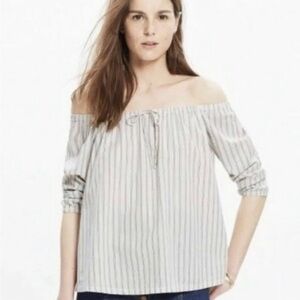 Madewell Striped Off The Shoulder Top E9640 M B7